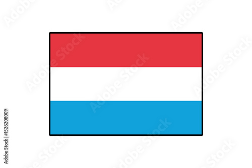 Free Download The flag of Luxembourg features three horizontal stripes in red, white, and light blue. This national flag symbolizes the identity and history of Luxembourg. - GFXLoad