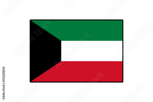 Free Download The design features the national flag of Kuwait, with its distinct colors and shape, symbolizing the country's rich heritage and identity in a clear vector format. - GFXLoad