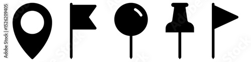 Locatin pin icon set simple design