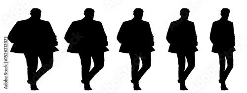 Conceptual fat overweight obese man vs slim fit healthy body after weight loss or diet, white background banner. A  fitness, nutrition or obesity, health care shape illustration vector as silhouettes