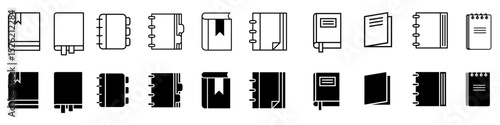 Notebook icon vector set. Notepad illustration sign collection. diary question symbol. Sketchpad web icons. Notebooks symbols for web and mobile app.