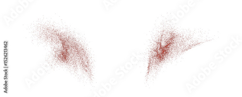 An explosion of chili powder, a scattering of dried pepper, realistic hot paprika, chaotic splashes of seasonings, png.	