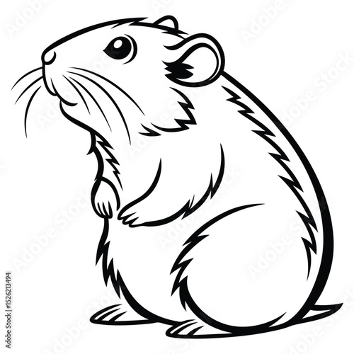 Cartoon vector illustration of a dog and a black bear for coloring or wildlife design