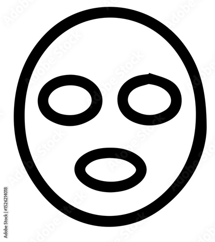 Simple Graphic of a Surprised Face with Rounded Shapes for Eyes