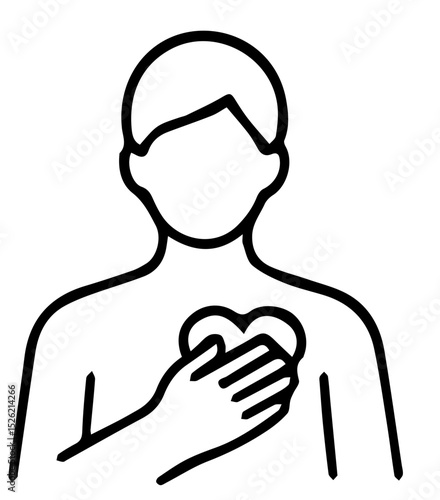 Hand over Heart Symbol Expressing Love Solidarity and Commitment
