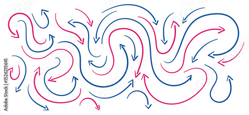 grafica, astratta, frecce, caos, confusione, 