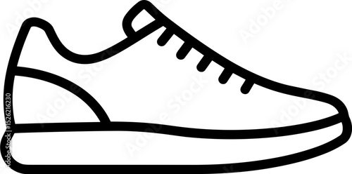 Athletic sneaker outline in minimalist design style  