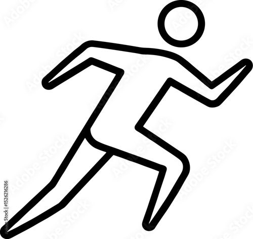 Simple line drawing of a running person in motion  