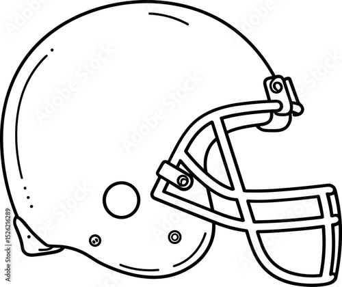 American football helmet in simple outline style  