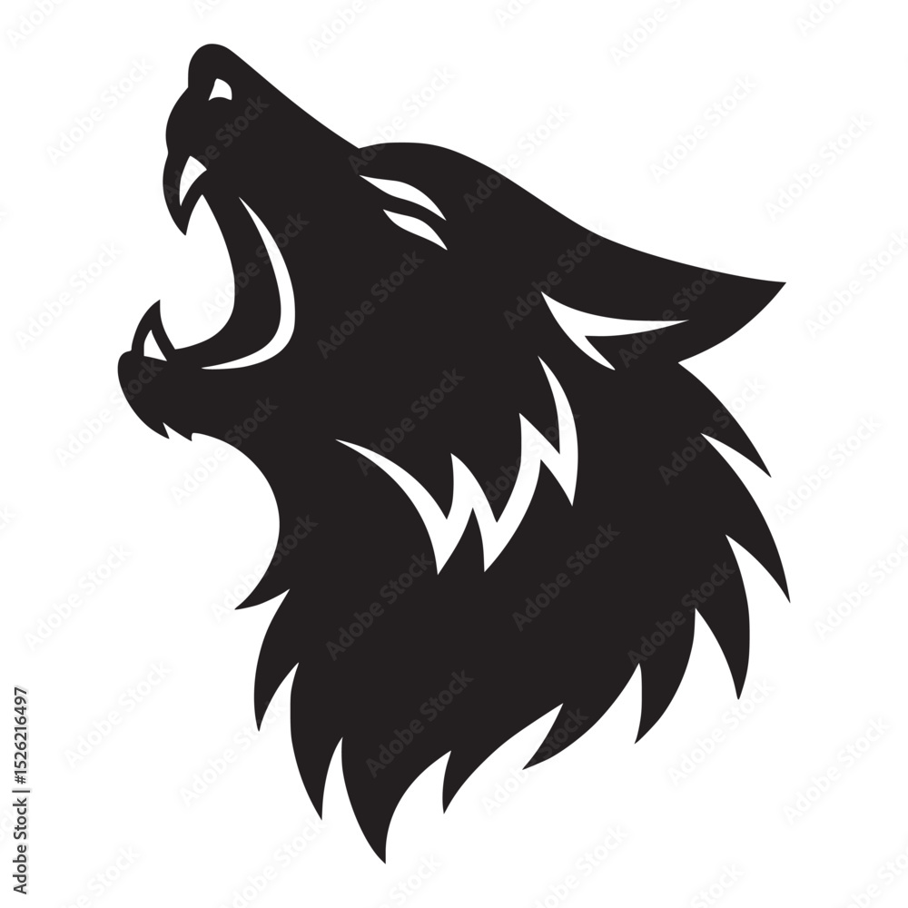 Obraz premium Aggressive Wolf Head – Vector Illustration