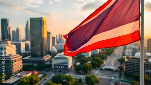 thailand flag and city