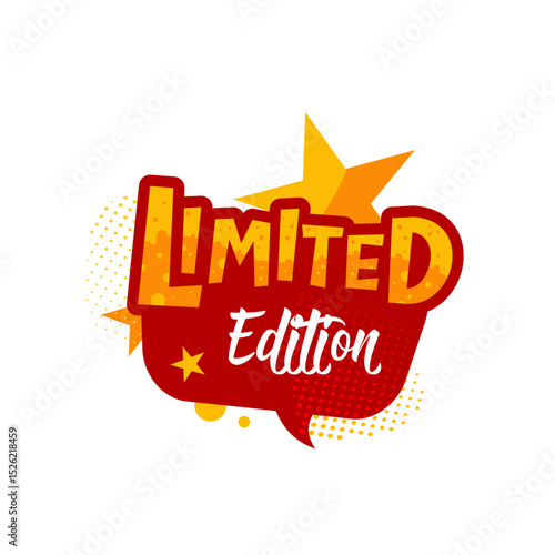 limited edition — colorful vector sticker, label, badge illustration