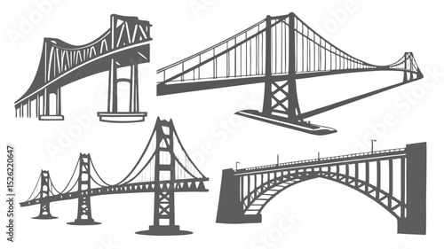 Detailed vector illustration of a modern bridge design