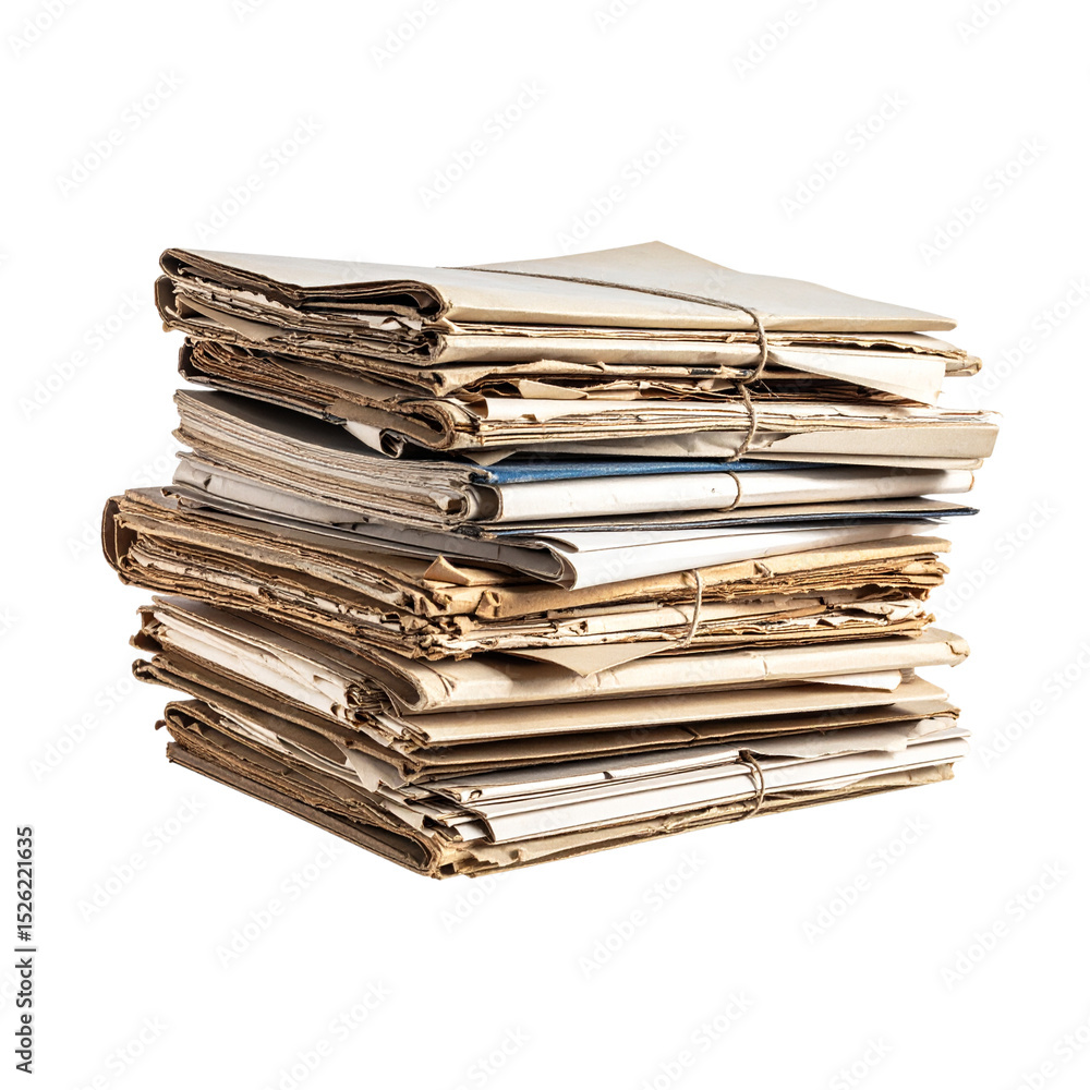 Stack of old newspapers and magazines for business information Stack of old newspapers and magazines for business information