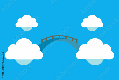 Bridge to the Clouds A Serene Illustration of Connection and Dreams