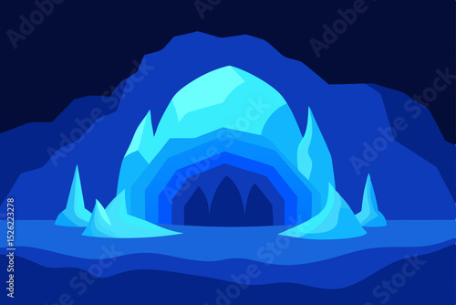 Enchanted Ice Cave A Mystical Blue Glacial Wonderland