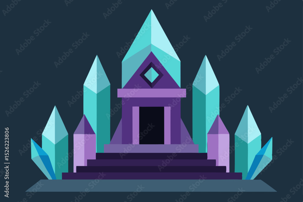 Mystical Crystal Palace A Fantasy Architectural Illustration Mystical Crystal Palace A Fantasy Architectural Illustration