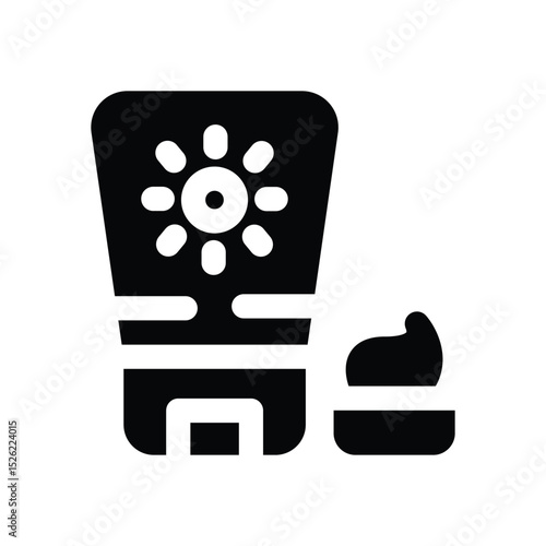 sunscreen glyph icon. Strong and solid vector icon for websites, mobile interfaces, presentations, and visual branding. High quality and easy to edit.