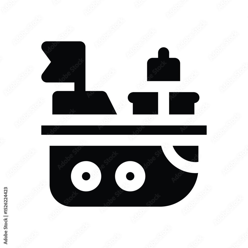 Fototapeta premium boat glyph icon. Strong and solid vector icon for websites, mobile interfaces, presentations, and visual branding. High quality and easy to edit.