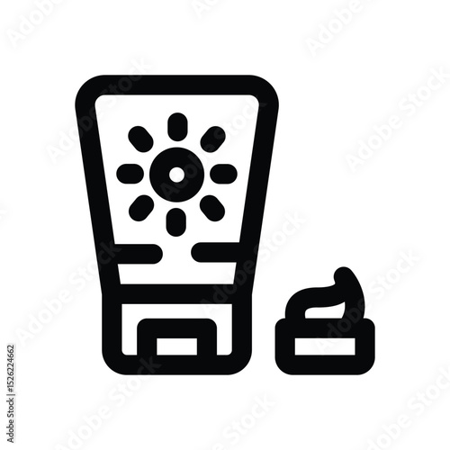 sunscreen line icon. Clean and minimalist vector icon for websites, mobile apps, presentations, and logos. Fully scalable and customizable for any project.