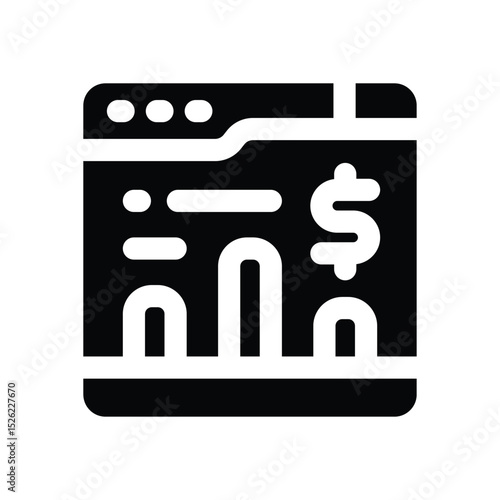 digital business glyph icon. Strong and solid vector icon for websites, mobile interfaces, presentations, and visual branding. High quality and easy to edit.