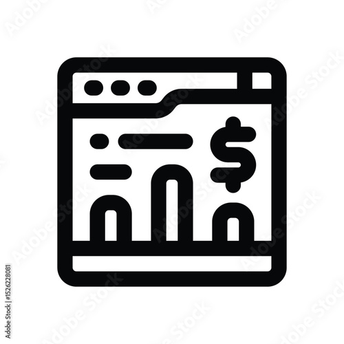digital business line icon. Clean and minimalist vector icon for websites, mobile apps, presentations, and logos. Fully scalable and customizable for any project.