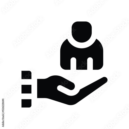 customer glyph icon. Strong and solid vector icon for websites, mobile interfaces, presentations, and visual branding. High quality and easy to edit.