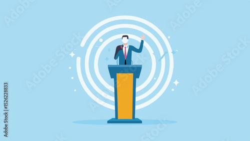 Public Speaker Announcement Politics Event Podium Speech Political Rally Presentation Conference