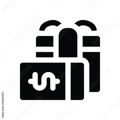 gift card glyph icon. Strong and solid vector icon for websites, mobile interfaces, presentations, and visual branding. High quality and easy to edit.
