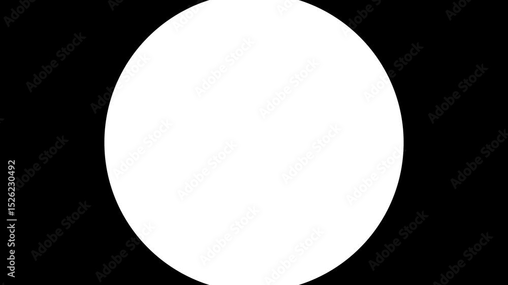 Circle animation. Black and white circle.