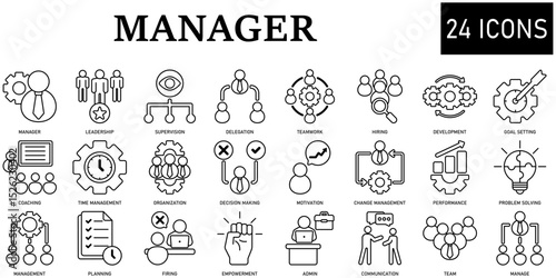 Set of manager Icons or symbols Vector fully editable file.