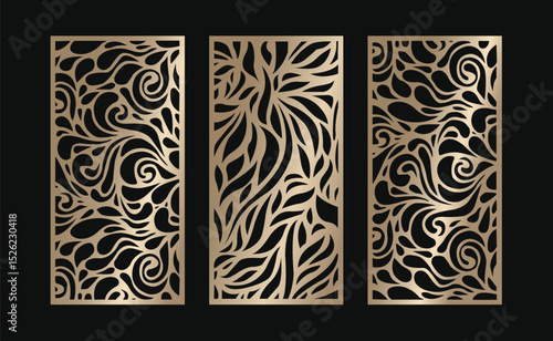 Laser and cnc cutting panels template. Decorative die cut pattern