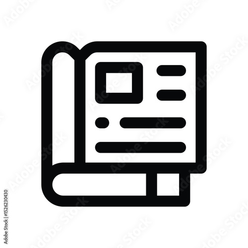magazine line icon. Clean and minimalist vector icon for websites, mobile apps, presentations, and logos. Fully scalable and customizable for any project.