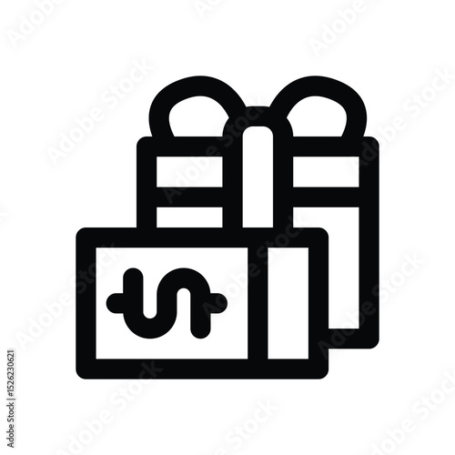 gift card line icon. Clean and minimalist vector icon for websites, mobile apps, presentations, and logos. Fully scalable and customizable for any project.
