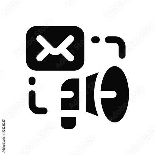 campaign glyph icon. Strong and solid vector icon for websites, mobile interfaces, presentations, and visual branding. High quality and easy to edit.