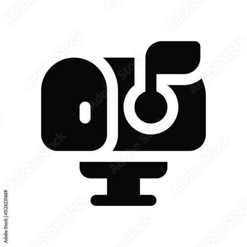 mailbox glyph icon. Strong and solid vector icon for websites, mobile interfaces, presentations, and visual branding. High quality and easy to edit.