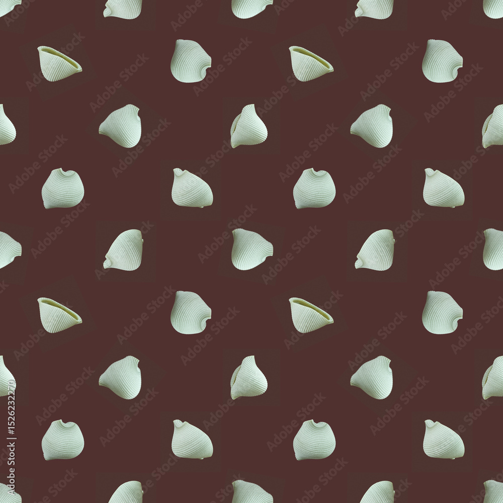 Seamless pattern of round green textured Italian wholegrain pasta on a brown background. Seamless pattern of round green textured Italian wholegrain pasta on a brown background.