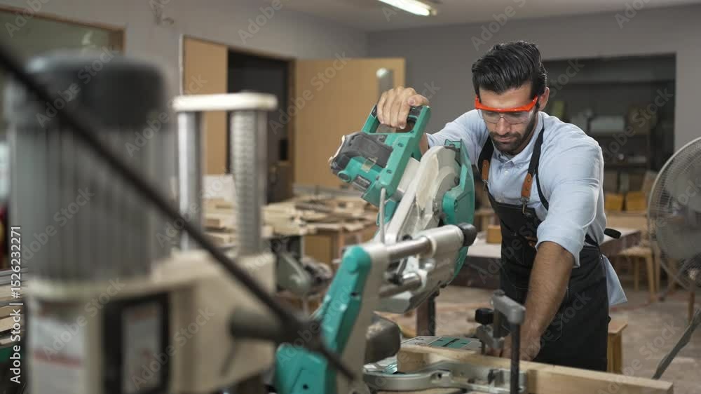 Carpenter is working together at workshop. Small business and craft product. Carpenter is working together at workshop. Small business and craft product.