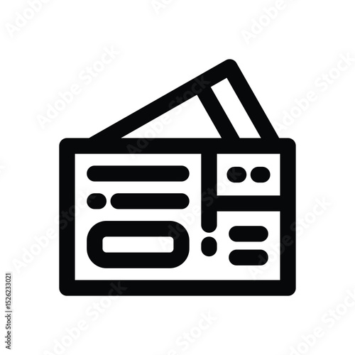 ticket line icon. Clean and minimalist vector icon for websites, mobile apps, presentations, and logos. Fully scalable and customizable for any project.