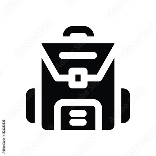 backpack glyph icon. Strong and solid vector icon for websites, mobile interfaces, presentations, and visual branding. High quality and easy to edit.
