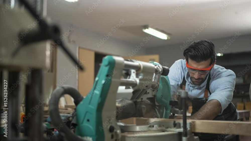 Carpenter is working together at workshop. Small business and craft product. Carpenter is working together at workshop. Small business and craft product.