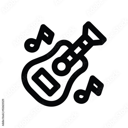 guitar line icon. Clean and minimalist vector icon for websites, mobile apps, presentations, and logos. Fully scalable and customizable for any project.