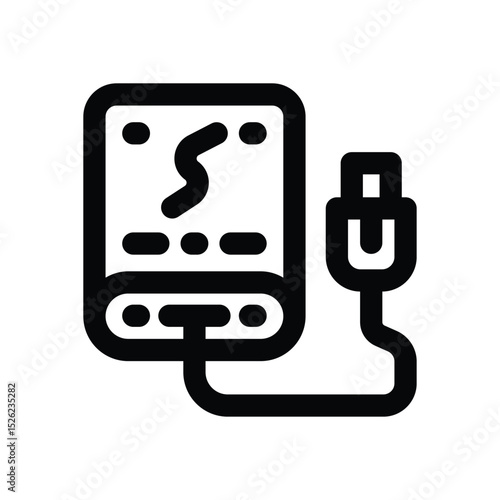 powerbank line icon. Clean and minimalist vector icon for websites, mobile apps, presentations, and logos. Fully scalable and customizable for any project.
