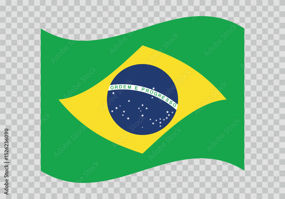 Fototapeta premium Flag of Brazil. Brazilian national symbol in official colors. Template icon. Abstract vector background.
