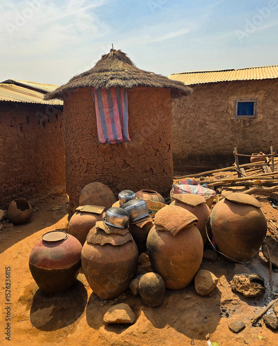 Adobe houses in Burkina Faso 