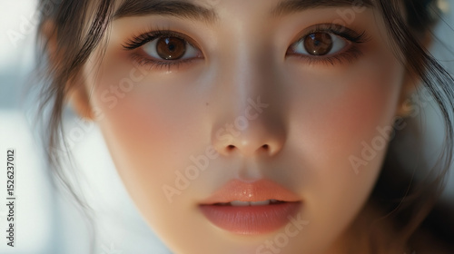 Close-up Portrait of a Woman with Brown Eyes