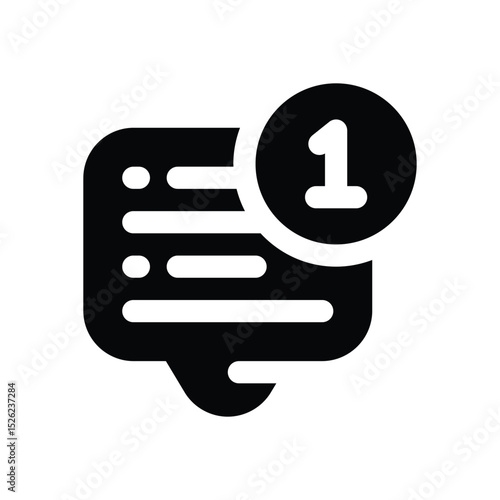 chat notification glyph icon. Strong and solid vector icon for websites, mobile interfaces, presentations, and visual branding. High quality and easy to edit.
