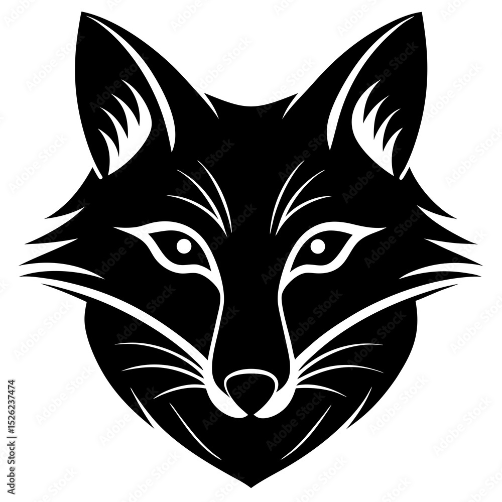 Obraz premium A cute Fox's Head silhouette Vector Illustration