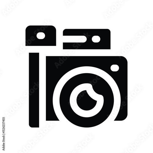 vlog glyph icon. Strong and solid vector icon for websites, mobile interfaces, presentations, and visual branding. High quality and easy to edit.
