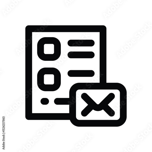 email checklist line icon. Clean and minimalist vector icon for websites, mobile apps, presentations, and logos. Fully scalable and customizable for any project.